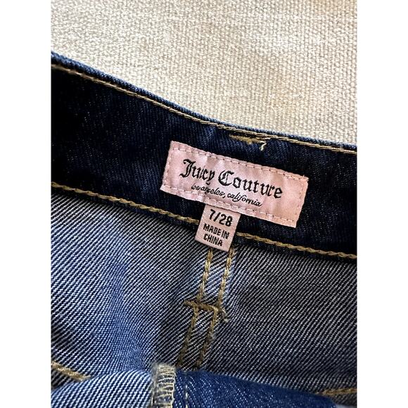 Juicy Couture Rhinestone “Juicy” Back Jeans NWT Size 7/28 Y2K Dark Wash Denim - Picture 4 of 4